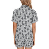 Sun Glasses Pattern Print Design 04 Women's V-Neck Short Pajama Set