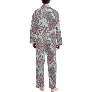 Spider web cobweb design color pattern Men's Long Pajama Set