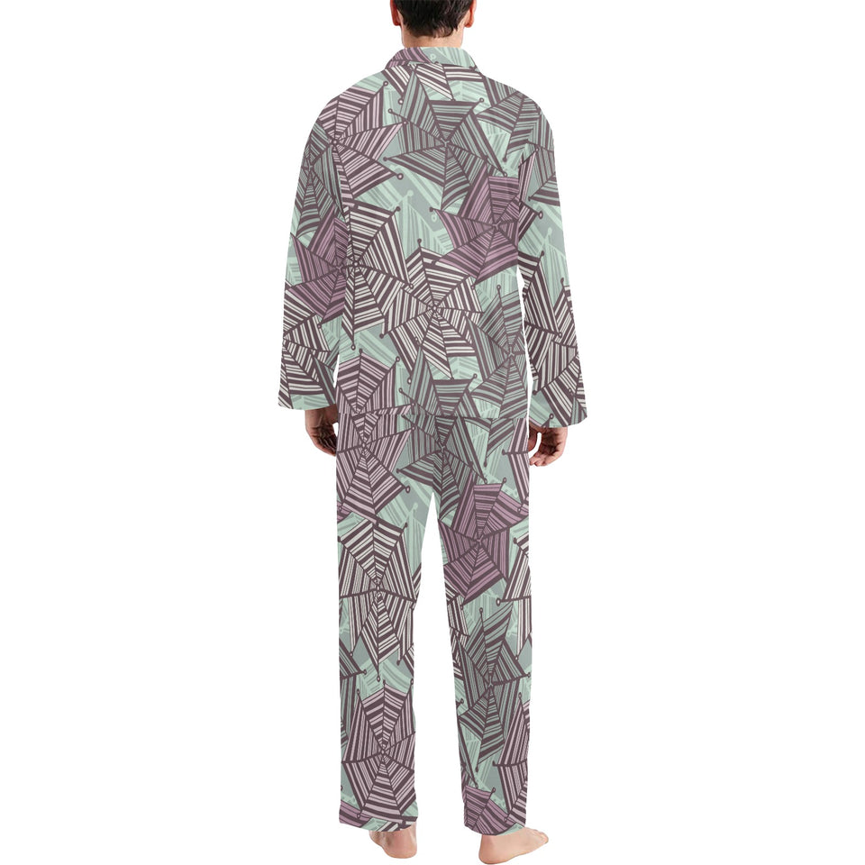 Spider web cobweb design color pattern Men's Long Pajama Set