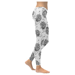Hand drawn french fries pattern Women's Legging Fulfilled In US