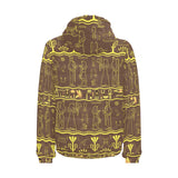 Egypt Hieroglyphics Pattern Print Design 03 Men's Padded Hooded Jacket