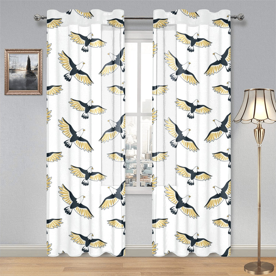 Eagle Pattern Print Design 03 Gauze Curtain