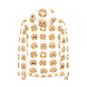 Hamburger Pattern Print Design 04 Men's Padded Hooded Jacket