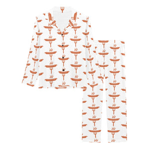 Sausage Pattern Print Design 05 Women's Long Pajama Set