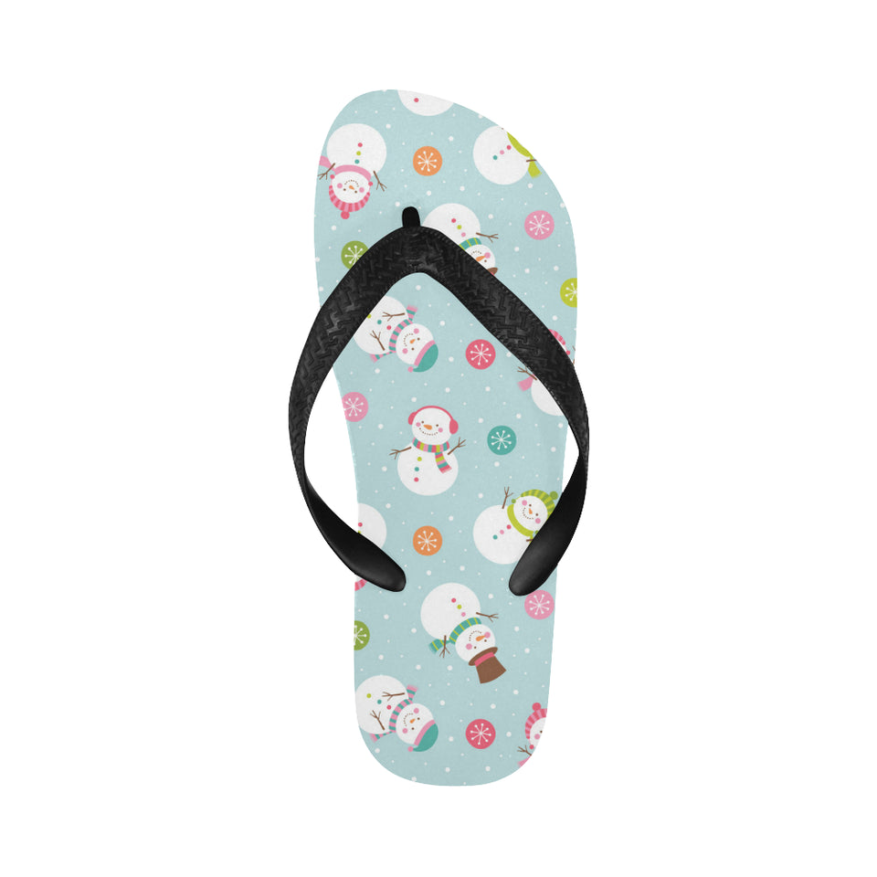 Cute snowman snowflake pattern Unisex Flip Flops