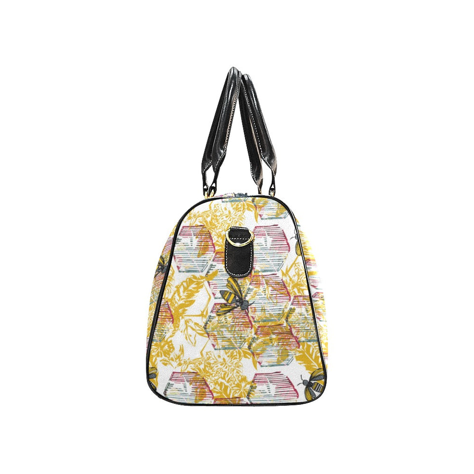 Cool Bee honeycomb leaves pattern Travel Bag