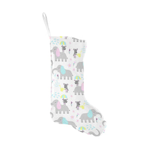 Cute elephant mouse pattern Christmas Stocking