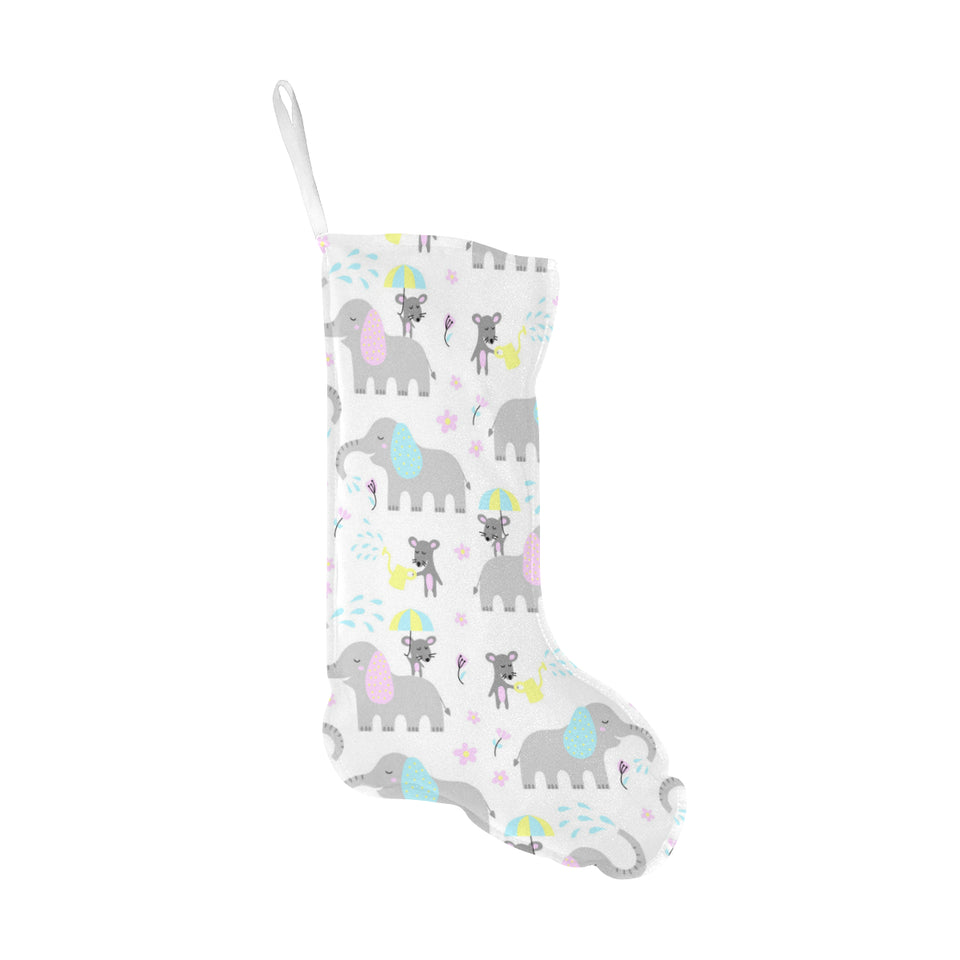 Cute elephant mouse pattern Christmas Stocking