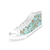 Monkey Palm tree background Women's High Top Canvas Shoes White