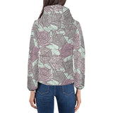 Spider web cobweb design color pattern Women's Padded Hooded Jacket