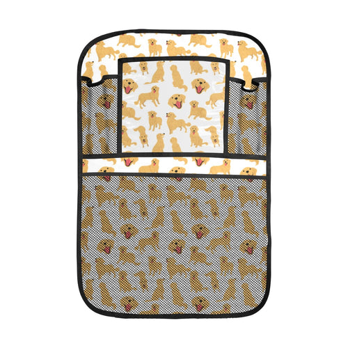 Golden Retriever Pattern Print Design 05 Car Seat Back Organizer