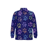 Dog Paws Pattern Print Design 02 Men's Long Sleeve Polo Shirt