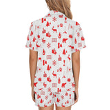 Canada Pattern Print Design 04 Women's V-Neck Short Pajama Set