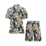 Billiard Ball Pattern Print Design 04 Men's V-Neck Short Pajama Set
