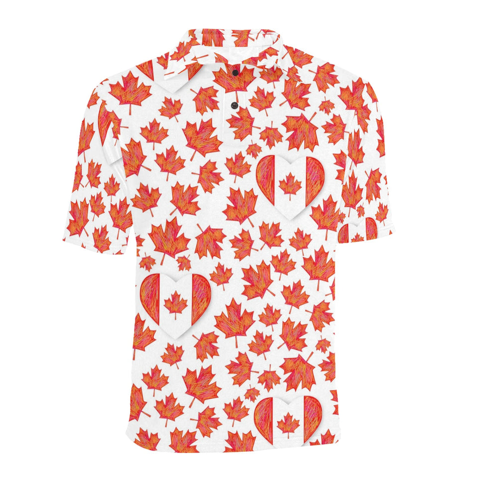 Canada Pattern Print Design 02 Men's All Over Print Polo Shirt