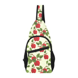 Red apples leaves pattern All Over Print Chest Bag