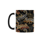 Chameleon lizard tropical leaves palm tree Morphing Mug Heat Changing Mug