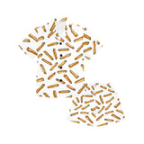 French fries potato pattern Kids' Boys' Girls' V-Neck Short Pajama Set