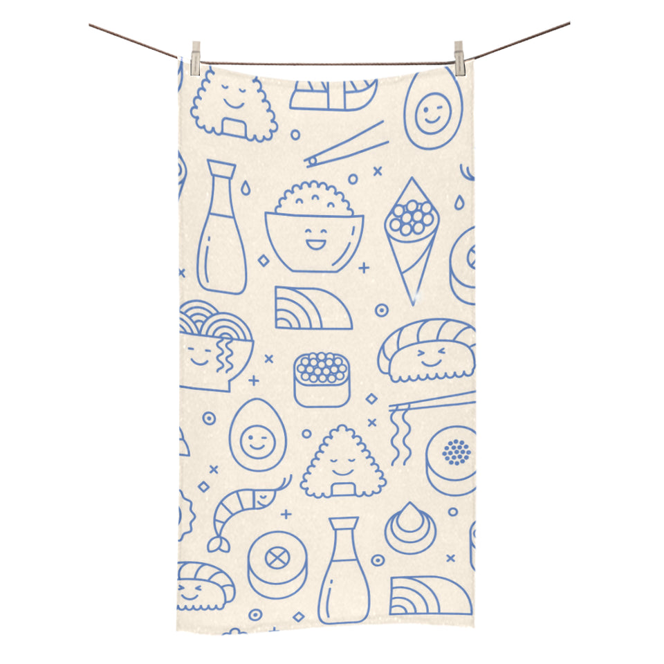 Cute sushi icon pattern Bath Towel