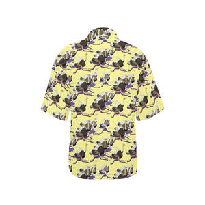 Ostrich Pattern Print Design 04 Women's All Over Print Hawaiian Shirt
