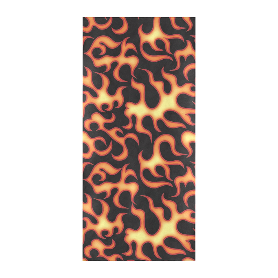 Fire flame dark pattern Beach Towel