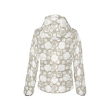 Scallop shell pattern Women's Padded Hooded Jacket