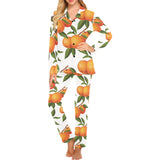 Oranges pattern background Women's Long Pajama Set