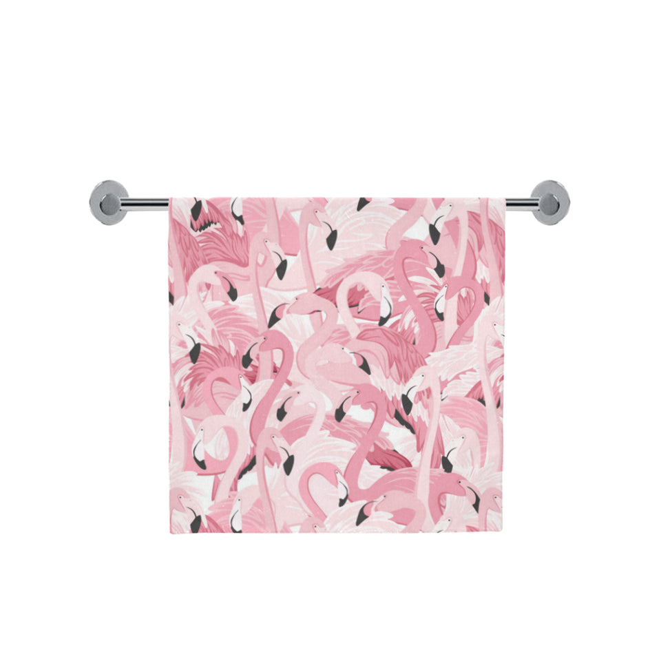 Pink flamingos pattern background Bath Towel