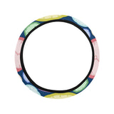 Colorful clock background Car Steering Wheel Cover