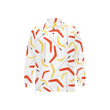 Waterclor boomerang Australian aboriginal ornament Men's Long Sleeve Polo Shirt