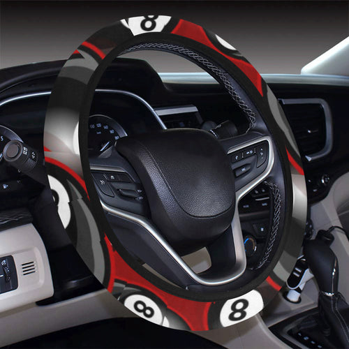 Billiard Ball Pattern Print Design 05 Car Steering Wheel Cover