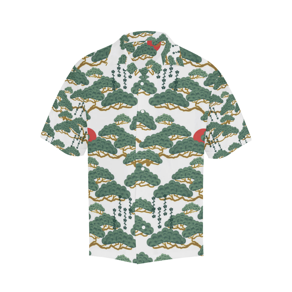 Bonsai red sun japanese pattern Men's All Over Print Hawaiian Shirt