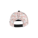 Cute snowman christmas tree snowpink background All Over Print Snapback Cap