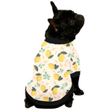 lemon flower leave pattern All Over Print Pet Dog Round Neck Fuzzy Shirt