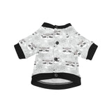 Cute raccoons leaves dot All Over Print Pet Dog Round Neck Fuzzy Shirt