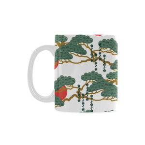 Bonsai red sun japanese pattern Classical White Mug (Fulfilled In US)