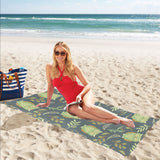 Cute owls leaves pattern Beach Towel