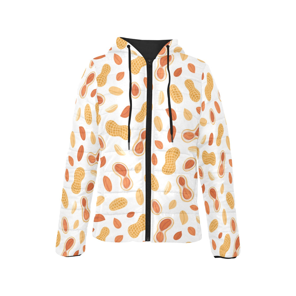 peanuts pattern Women's Padded Hooded Jacket