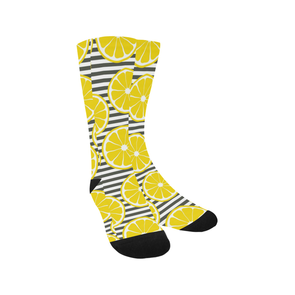 slice of lemon design pattern Crew Socks
