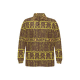 Egypt Hieroglyphics Pattern Print Design 03 Men's Long Sleeve Polo Shirt