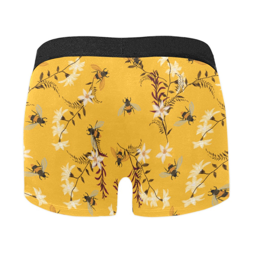 Bee flower pattern Men's All Over Print Boxer Briefs Men's Underwear