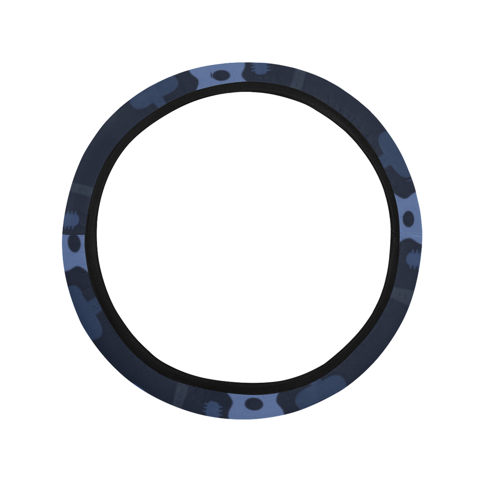 Blue Theme guitar pattern Car Steering Wheel Cover