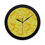 lemon pattern Elegant Black Wall Clock