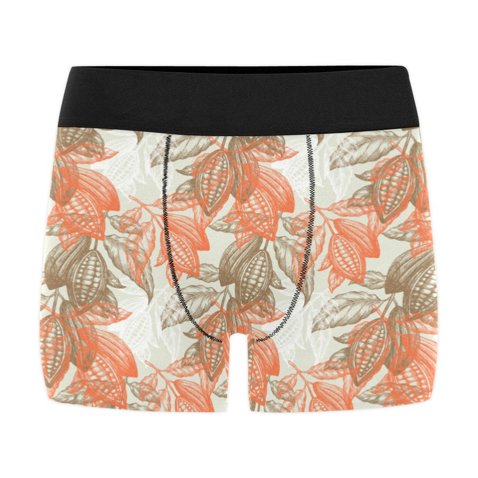 Cocoa beans Cocoa tree pattern Men's All Over Print Boxer Briefs Men's Underwear