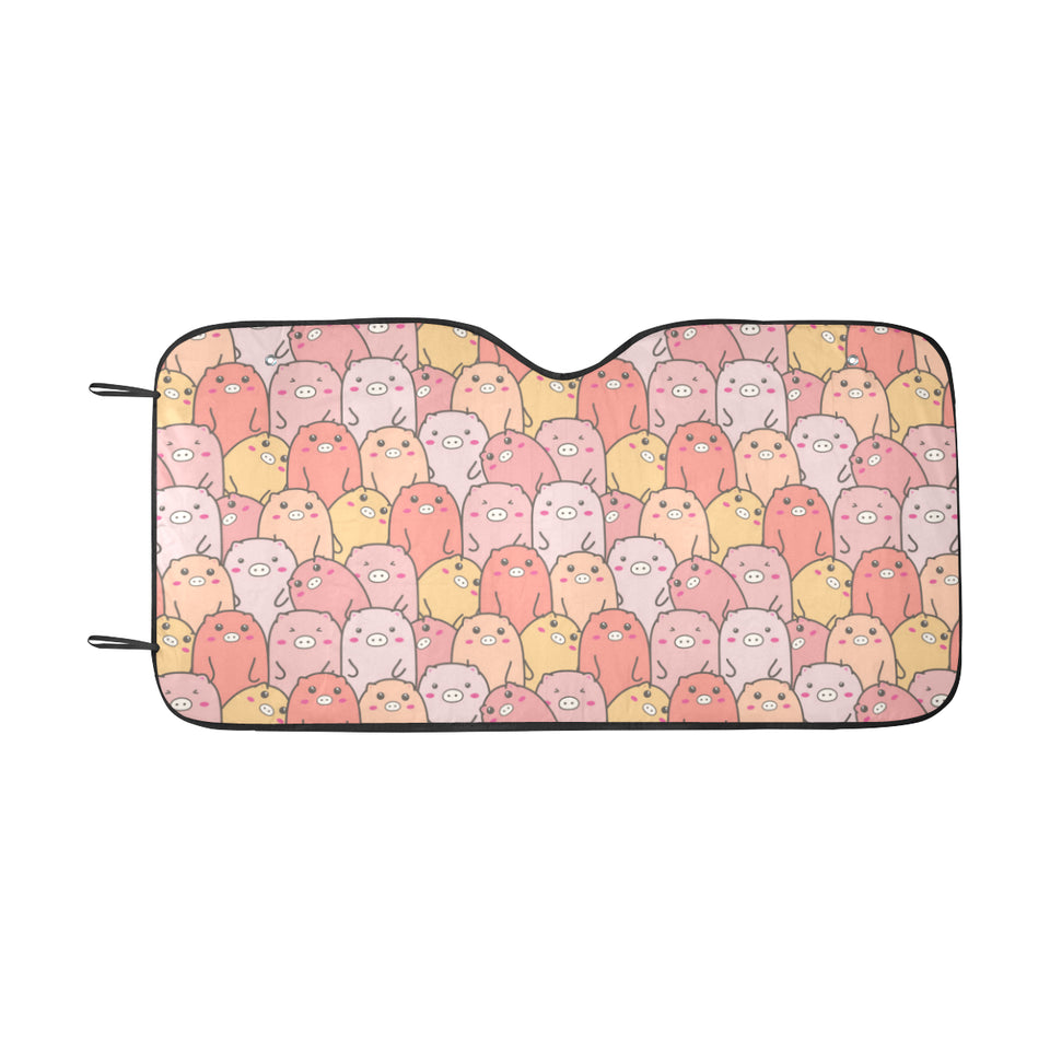 Pig Pattern Print Design 04 Car Sun Shade