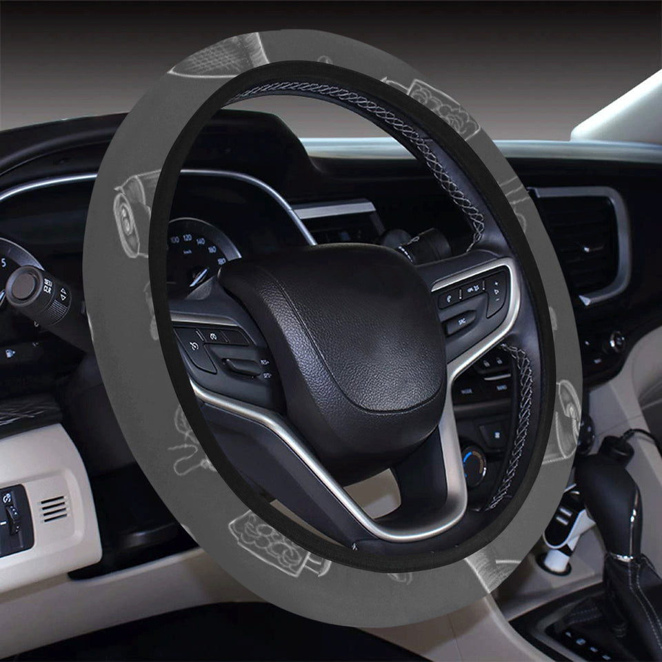 Beer hand drawn pattern Car Steering Wheel Cover