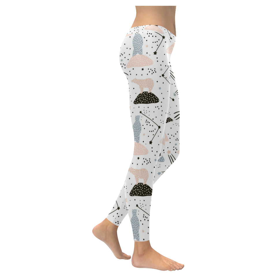Polar bears star poka dot pattern Women's Legging Fulfilled In US