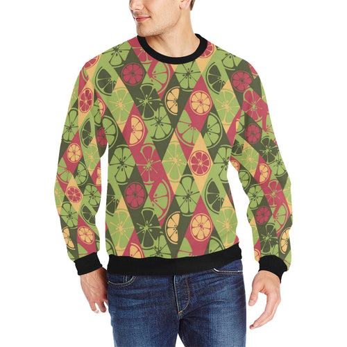 Cool Geometric lime pattern Men's Crew Neck Sweatshirt