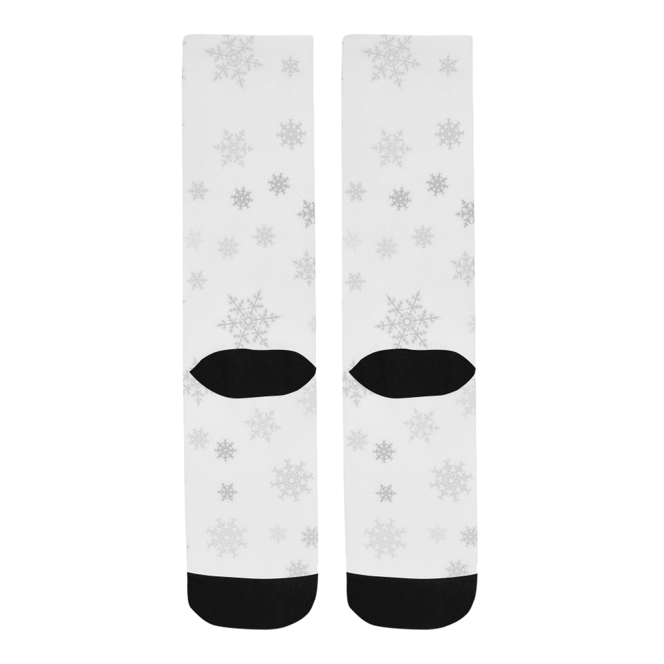Snowflake pattern white background Crew Socks