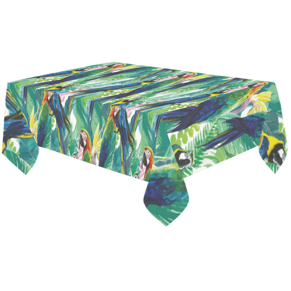 Colorful parrot exotic flower leaves Tablecloth